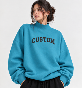 Sweat-shirt oversize à col montant pour femme, de qualité supérieure, très vendu, pour l'hiver, longueur standard, pour le streetwear - Product Image 1