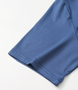 Men's V-Neck Short Sleeve Solid Color Cotton T-Shirt Regular Fit Casual Knitted Breathable 180g <b>Back</b> Logo Made Bangladesh - Product Image 6
