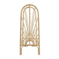 Support à vêtements pour poupées en rotin naturel fait main, design minimaliste en A, mini-étagère, rangement de jouets bohème et durable