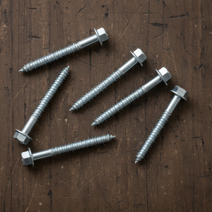 Tornillos de Cabeza Hexagonal PDC, Métricos, de Acero al Carbono Clase 4, Zincados, Rosca Gruesa para Madera, Modelo 4 - Product Image 1
