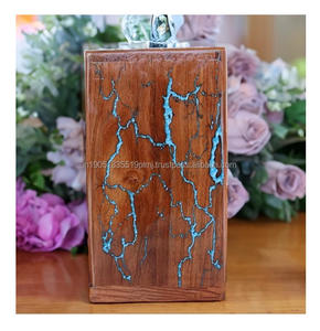 Urne funéraire en bois de manguier de style américain personnalisée avec motif flamme, boîte à cendres personnalisable, grande capacité, fabriquée à la main - Product Image 4