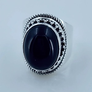Black Onyx <b>Ring</b> 925 Sterling <b>Silver</b> Handmade Promise <b>Ring</b> for Women Oval Gemstone <b>Statement</b> <b>Ring</b> Gift July Birthstone Month - Product Image 3