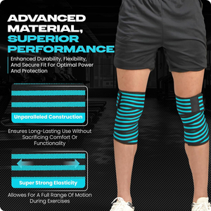 Bandes de genou élastiques en néoprène robustes pour la musculation avec protection professionnelle - Product Image 5
