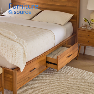 Cama para el hogar-Cama de plataforma de chapa de MDF duradera con almacenamiento oculto Cama individual compacta Estilo moderno Fabricante calificado de Vietnam - Product Image 3