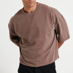 Camisetas Extra Grandes para Hombre, de Algodón Suave, Grueso, Transpirable, de Secado Rápido, Manga Corta, Estilo Urbano, Casual, Corte Holgado, OEM ODM - Product Image 2