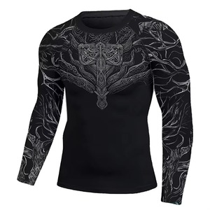 2026 Custom Quick Dry <b>Men's</b> Gym Rash Guard <b>Shirts</b> Long Sleeve <b>Compression</b> <b>Mens</b> Gym <b>Shirts</b> MMA Quick Dry Rash Guard <b>Shirts</b> - Product Image 2