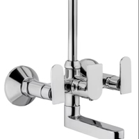 Robinet Mitigeur Mural 2-en-1 en Laiton Chromé pour Machine à Laver (Lavage et Eau Chaude/Froide) et Distributeur d'Eau pour Lavabo de Salle de Bain