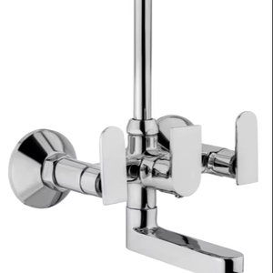 Grifo mezclador de latón cromado 2 en 1 para montaje en pared, dispensador de agua fría y caliente para lavadora y lavabo de baño - Product Image 1