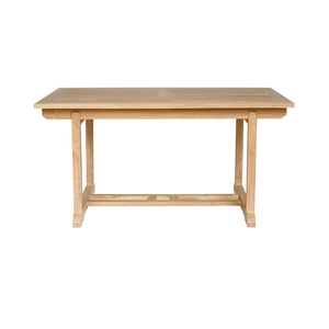 Conjunto de mesa de comedor rectangular para exteriores de teca con material de madera de teca y diseño minimalista para muebles de hogar - Product Image 2