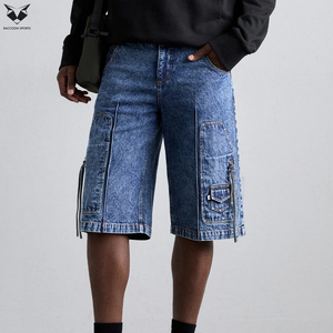 Pantalones Cortos de Mezclilla Rectos para Hombre con Logotipo Personalizado al por Mayor, Tela de Mezclilla Premium, Corte Holgado, Transpirables, Ecológicos, Ligeros, Ropa Urbana de Verano - Product Image 4