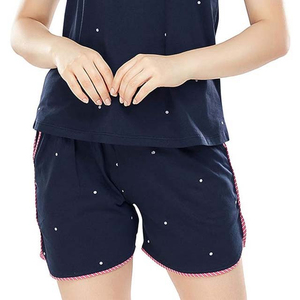Conjunto de Top de Manga Corta y Shorts para Mujer, Dos Piezas de Verano, 100% Algodón, Ropa de Mujer, Conjuntos de Mujer, Cuello en V, Estilo Urbano Holgado - Product Image 5