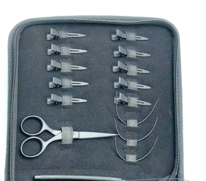 Kit d'outils pour extensions de cheveux, ciseaux métalliques, pinces, outils de démarrage pour coiffure de qualité professionnelle, outils et kit de pose et de retrait d'extensions de cheveux - Product Image 1
