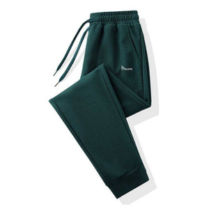 Pantalon de survêtement unisexe en tissu gaufré – Joggers d'été en coton et polyester, coupe ample, style streetwear, taille élastique, vente en gros - Product Image 2