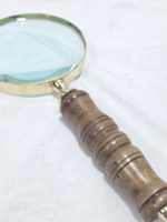 Loupe à main vintage avec manche en bois fait main, pour lecture de cartes, décoration de bureau, cadeau d'anniversaire ou de remise de diplôme