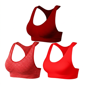 <b>Women</b> Sports Bra High Support Hollow <b>Back</b> Yoga Gym Bra Black White Gray Three <b>Pack</b> - Product Image 5