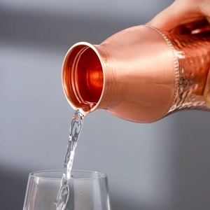Botella de Agua de Cobre Puro Premium, a Prueba de Fugas, Recipiente de Cobre Ayurvédico para la Salud, Botella de Agua Deportiva sin Costuras de 1000 ml para Yoga y Oficina - Product Image 3