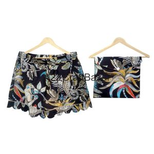 Conjunto de Pijama de Algodón 100% Puro, Lujoso, Elegante, Romántico, Clásico, para Vacaciones de Verano, con Estampado a Mano, Pantalones Cortos Tipo Canguro, Transpirable - Product Image 5