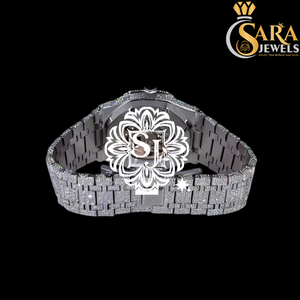 Alta calidad Iced Out Diamond Número romano Dial Hip Hop Estilos y reloj de diamantes personalizado disponible a un precio asequible - Product Image 4