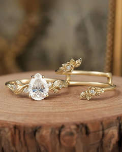 Bague de mariage/fiançailles unisexe en or blanc 14 carats de style vintage, cultivée en laboratoire IGI/GIA, diamant taillé, or jaune, cadeau de fête d'anniversaire raffiné - Product Image 2