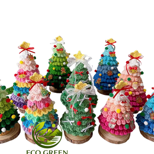 Handmade Crochet <b>Christmas</b> Decor Vietnam Supplier Potted Tree Snowman Santa <b>Candy</b> <b>Cane</b> Holiday Table Display Wholesale Bulk - Product Image 1