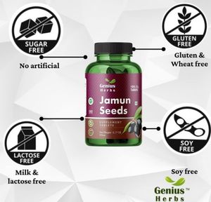 Comprimés de graines de Jamun séchées au soleil, ingrédients de qualité supérieure, comprimés pressés à base de plantes pour la vitalité et l'équilibre naturel - Product Image 2