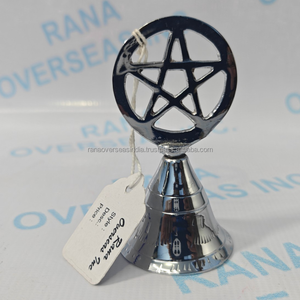 Campana de Mano de Latón Plateado con Pentagrama, Tradicional y Moderna, para Hogar, Altar, Meditación, Regalo Espiritual - Product Image 2