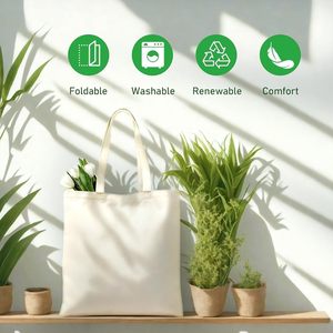 Cotton Canvas <b>Tote</b> Bag Reusable Shopping Carry Bag Custom Logo Shoulder Bag for Retail Grocery Promotion - Product Image 5