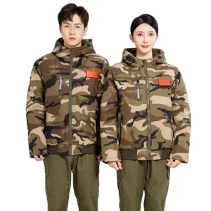 95% Polyester winter workwear camo blank winter hooded Camouflage winter outdoor workwear apparel for men