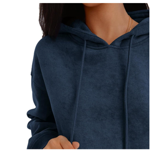Sweat à capuche pour femme de haute qualité, 100% coton, hiver, long, broderie 3D, surdimensionné, polaire, séchage rapide, écologique, streetwear - Product Image 5