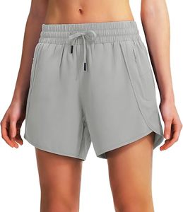 Shorts de course personnalisés pour femmes, séchage rapide, taille haute, légers, pour l'entraînement sportif et la gym, avec poches zippées - Product Image 3