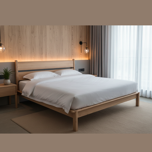 Cama King Size Ajustable de Madera de Teca para Proyectos Hoteleros, Diseño Moderno, Acabado en Color Natural, para Apartamentos, Casas y Villas - Product Image 6