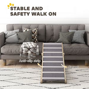 Scala Pieghevole in Legno Massello per Animali Domestici, Rampa per Cani Regolabile a 4 Altezze per Divano, per Cani di Piccola e Grande Taglia da 16 a 23,5 Pollici - Product Image 5