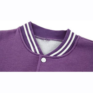 Veste de sport violette pour homme, manches blanches, style preppy, fermeture à boutons, coupe classique, vêtement d'automne - Product Image 3