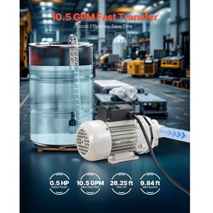 Pompa di Trasferimento DEF 10.5 GPM, Pompa Elettrica per Acqua da 2 Pollici Autoadescante a Diaframma per Irrigazione, Fluido di Scarico Diesel, Urea Automobilistica - Product Image 2