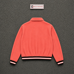 Chaqueta Bomber Premium de Coral para Hombre, Color Sólido, Cuello Vuelto, Cierre de Cremallera, Ajuste Regular, Estilo Casual para Otoño, Lujosa - Product Image 6