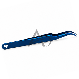 Pince à cils courbée avec découpe en forme de cœur, prise en main parfaite, en acier inoxydable, logo personnalisé, instrument de beauté OEM - Product Image 3