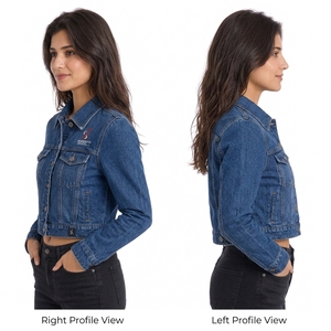 Veste en jean pour femme, collection hiver 2026, en coton imprimé, design personnalisé, respirante, prix raisonnable, vente en gros - Product Image 4