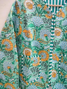 2026 Hot Selling Handmade Indian Knitted Breathable <b>Quilted</b> Cotton Jacket Boho Floral Outerwear for Women - Product Image 6
