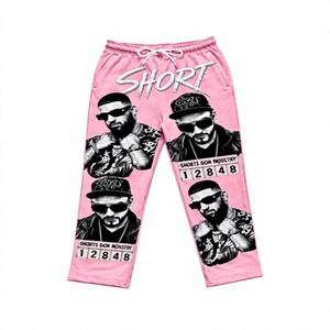 2026 Men's Casual Washed Flared Mid Fleece Flat <b>Drawstring</b> Closure Sweatpants Track Pants 100% Cotton Silk Screen Printed OEM - Product Image 2
