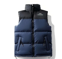 Veste matelassée sans manches pour homme, vêtement d'extérieur d'hiver personnalisé avec poches zippées, vente en gros