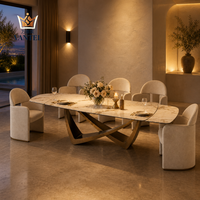 Ensemble de table et de chaises de salle à manger de luxe Vantel, fabriqué sur mesure pour les projets de design d'intérieur de villas, fournisseur d'exportation