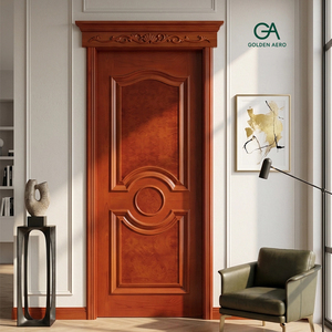 Porte de chambre en bois massif GA-01S |   Design circulaire incurvé avec décor traditionnel - Product Image 6