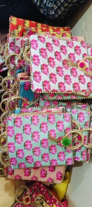 Bolsos de Mano Hechos a Mano con Estampado de Loto, Motivos Florales de Loto, Borla Decorativa, Adorno de Pompón, Bolsos Versátiles Estilo Potli - Product Image 2