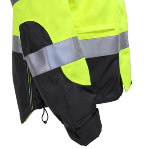Chaqueta de Trabajo Impermeable Acolchada Fluorescente de Diseño Personalizado, Chaleco de Seguridad de Alta Visibilidad con Logotipo Reflectante Impreso - Product Image 4