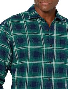 Chemises en flanelle unies, design personnalisé, manches longues pour hommes, motif à carreaux, chemises fantaisie 100% coton pour l'automne et l'hiver - Product Image 3