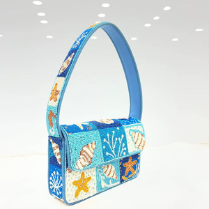 Sacs à main de luxe faits à la main avec perles pour femmes, sac à bandoulière élégant perlé, sac de soirée, broderie artisanale - Product Image 4