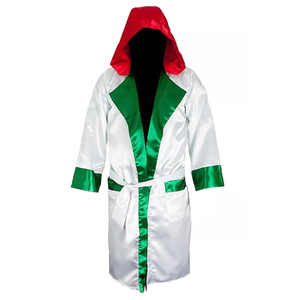 Bata con Capucha Blanca, Verde y Roja, Unisex, de Satén, para Artes Marciales, Corte Regular para Adultos - Product Image 1