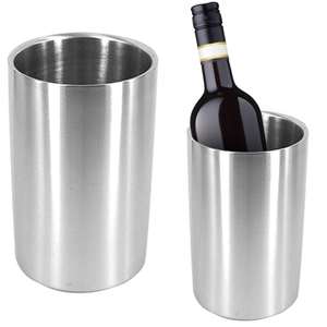 Cubo Enfriador de Vino de Doble Pared de Acero Inoxidable para Fiestas, Duradero, a Prueba de Fugas, Mantiene el Vino Frío Durante Horas, para Botellas de Cerveza y Champán - Product Image 1