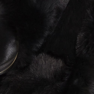 Women's Genuine Sheepskin Leather Motorcycle Jacket With Fox Fur Collar And Cuffs Winter Style Zipper Closure - Product Image 4