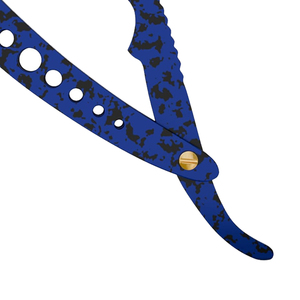 Navaja de Afeitar Profesional Plegable de Acero Inoxidable, Diseño Camuflaje Azul, Cuchilla de Barbería, Logotipo Personalizado, Proveedor Mayorista OEM ODM - Product Image 4